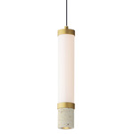 Travertine Pendant - Gold / Travertine / White