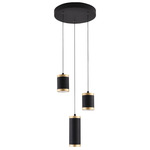 Cuff Multi Light Pendant - Black / Black / Gold