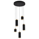 Cuff Multi Light Pendant - Black / Black / Gold
