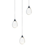 Dewdrop Round Multi Light Pendant - Polished Chrome / Clear