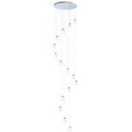 Dewdrop Multi Light Pendant - Polished Chrome / Clear