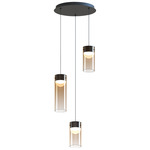 Highball Multi Light Pendant - Gunmetal / Amber