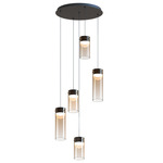 Highball Multi Light Pendant - Gunmetal / Amber