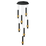 Reveal Multi-Light Pendant - Black / Black / Gold