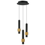 Reveal Multi-Light Pendant - Black / Black / Gold