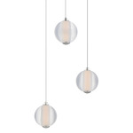 Rhythm Round Multi Light Pendant - Polished Chrome / Clear