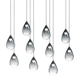 Dewdrop Multi Light Linear Pendant - Black / Smoke