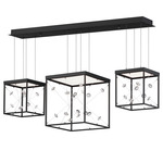 Entanglement Multi Light Linear Pendant - Black / Crystal