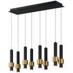 Reveal Linear Pendant - Black / Black / Gold