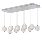 Rhythm Multi Light Linear Pendant - Polished Chrome / Clear
