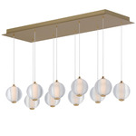 Rhythm Multi Light Linear Pendant - Gold / Clear