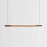 Bennington Up / Down Linear Pendant - Natural Oak / Brushed Copper