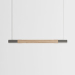Bennington Up / Down Linear Pendant - Natural Oak / Brushed Stainless