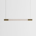 Bennington Up / Down Linear Pendant - White Oak / Brushed Brass