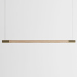 Bennington Up / Down Linear Pendant - Natural Oak / Brushed Brass