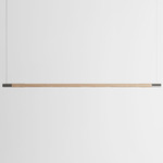 Bennington Up / Down Linear Pendant - Natural Oak / Brushed Stainless