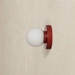 Orb Outdoor Surface Mount - Oxide Red / White Glass