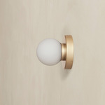 Orb Outdoor Surface Mount - Brass / White Glass