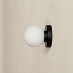 Orb Outdoor Surface Mount - Black / White Glass
