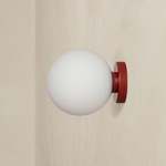 Orb Outdoor Surface Mount - Oxide Red / White Glass