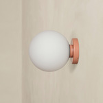 Orb Outdoor Surface Mount - Peach / White Glass