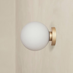 Orb Outdoor Surface Mount - Brass / White Glass