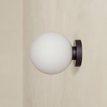Orb Outdoor Surface Mount - Blackened Brass / White Glass