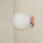 Orb Outdoor Surface Mount - Peach / White Glass