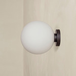 Orb Outdoor Surface Mount - Blackened Brass / White Glass