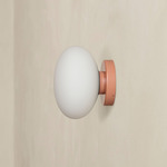 Mushroom Outdoor Surface Mount - Peach / White Glass