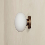 Mushroom Outdoor Surface Mount - Patina Brass / White Glass