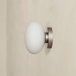 Mushroom Outdoor Surface Mount - Pewter / White Glass