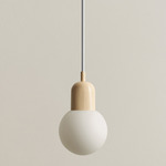 Orb Outdoor Pendant - Bone / White Glass