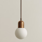 Orb Outdoor Pendant - Patina Brass / White Glass