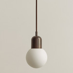 Orb Outdoor Pendant - Blackened Brass / White Glass