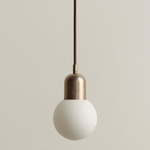 Orb Outdoor Pendant - Pewter / White Glass