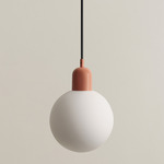 Orb Outdoor Pendant - Peach / White Glass