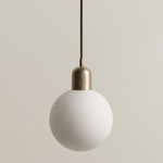 Orb Outdoor Pendant - Pewter / White Glass