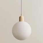 Orb Outdoor Pendant - Bone / White Glass