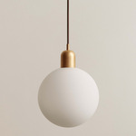 Orb Outdoor Pendant - Brass / White Glass