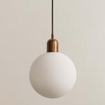 Orb Outdoor Pendant - Patina Brass / White Glass