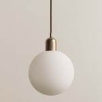 Orb Outdoor Pendant - Pewter / White Glass