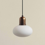 Mushroom Outdoor Pendant - Patina Brass / White Glass