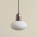 Mushroom Outdoor Pendant - Pewter / White Glass