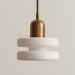 Puck Outdoor Pendant - Patina Brass / White Glass
