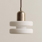 Puck Outdoor Pendant - Pewter / White Glass