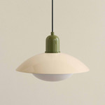 Arundel Mushroom Outdoor Pendant - Reed Green / Bone Shade