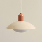 Arundel Mushroom Outdoor Pendant - Peach / Bone Shade