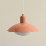 Arundel Mushroom Outdoor Pendant - Peach / Peach Shade