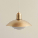 Brass Arundel Mushroom Outdoor Pendant - Brass / Brass Shade